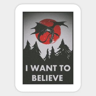 i want to belive dragon x files retro Sticker